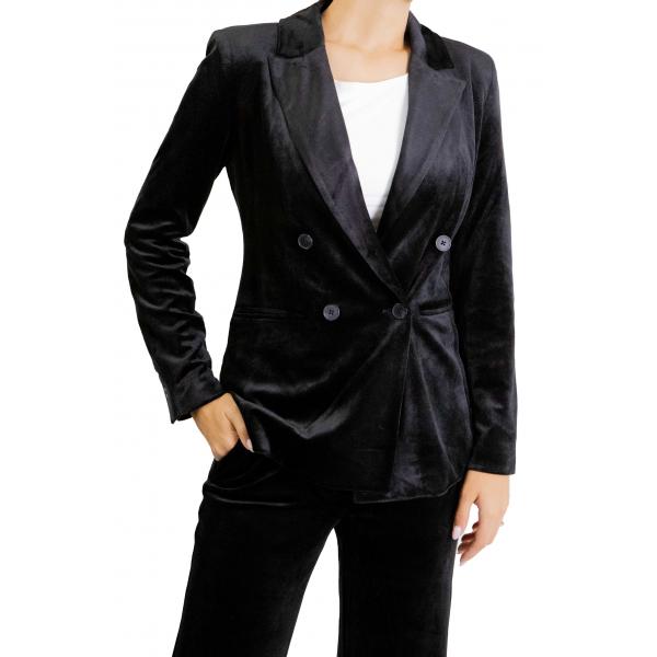 Giacca doppiopetto in velluto Only